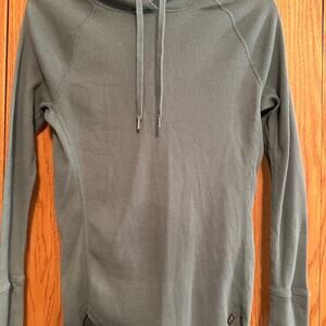 Under Armour Women's Long Sleeve Gray Waffle weave drawstring hoodie Size XS